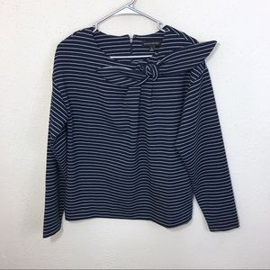 Banana Republic Nautical stripe tie neck top M